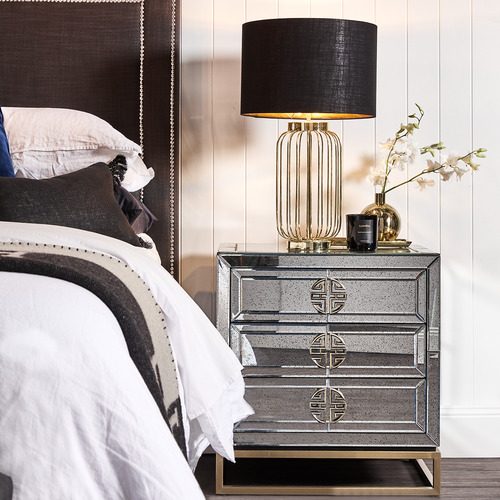 Mirrored Dash Bedside Table