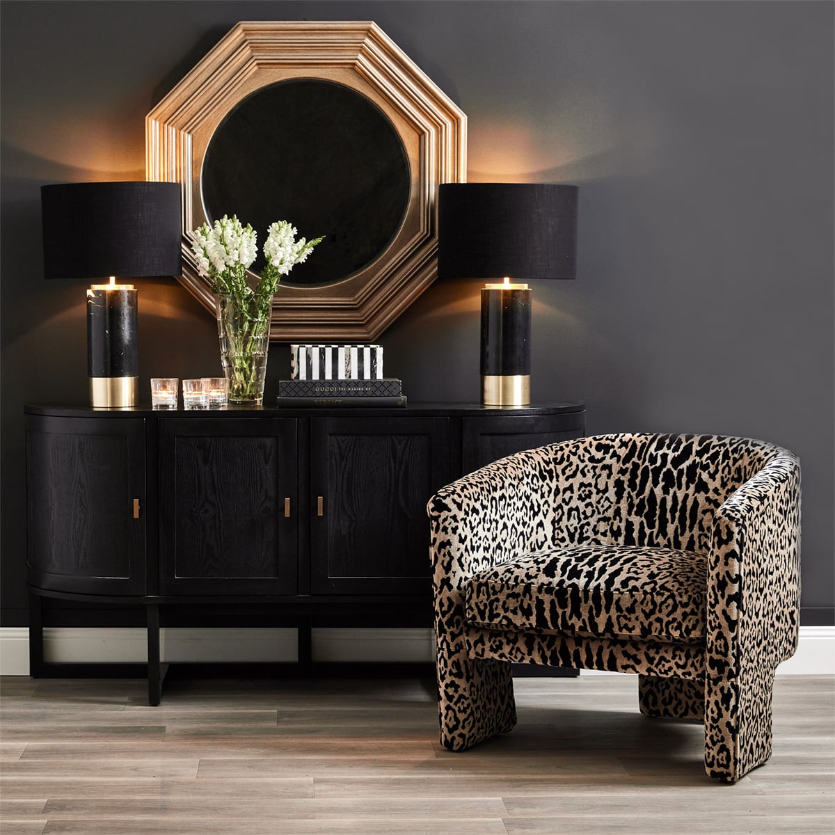 Shana Leopard Velvet Tub Chair