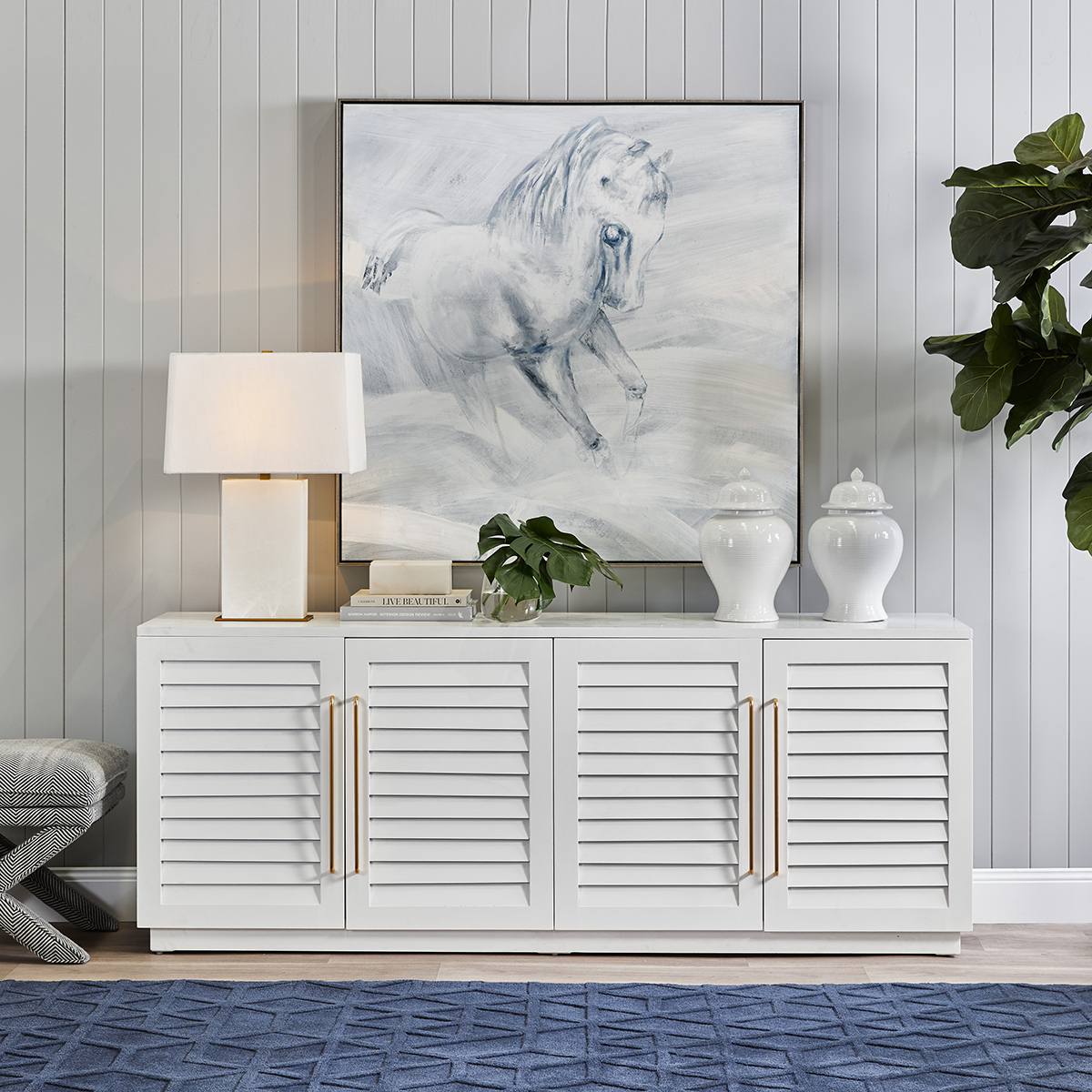 White Alexandria Alabaster Table Lamp