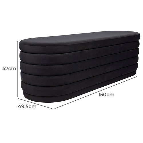 Liam Velvet Storage Ottoman