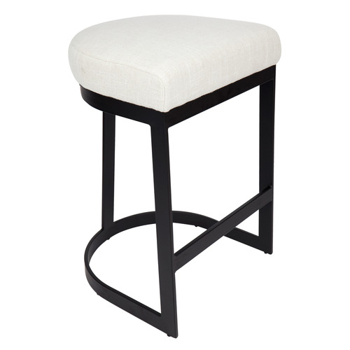 65cm Black Leg Aronne Cotton-Blend Kitchen Stool