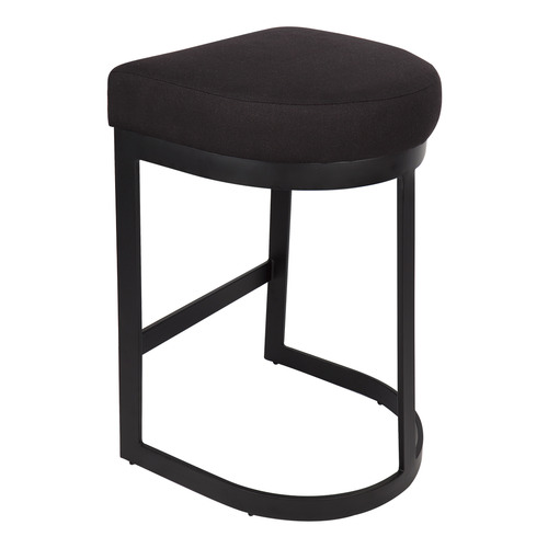 65cm Black Leg Aronne Cotton-Blend Kitchen Stool
