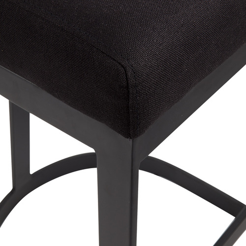 65cm Black Leg Aronne Cotton-Blend Kitchen Stool