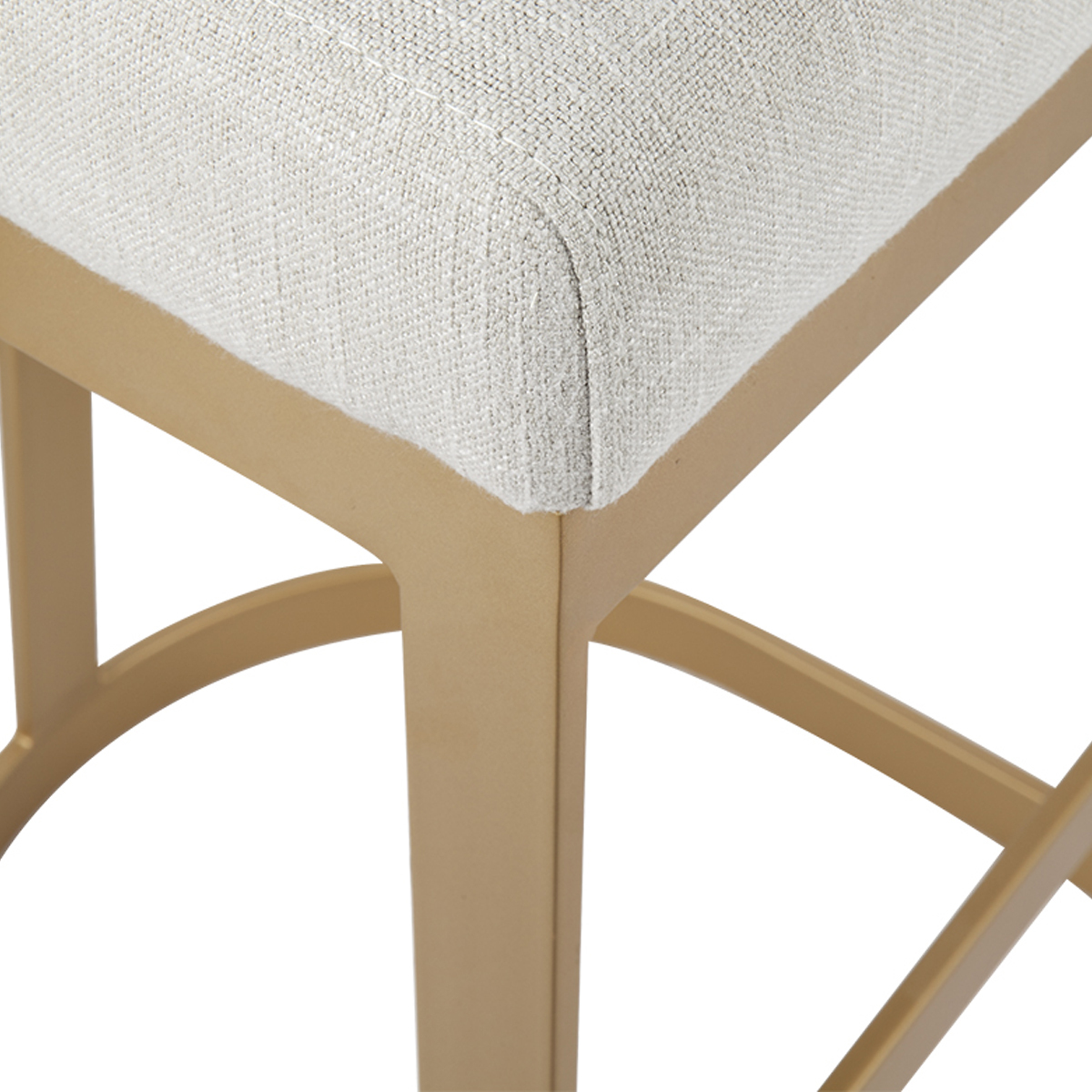 65cm Brass Leg Aronne Cotton-Blend Kitchen Stool