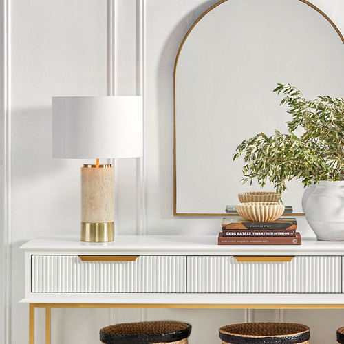Sigourney Travertine Table Lamp
