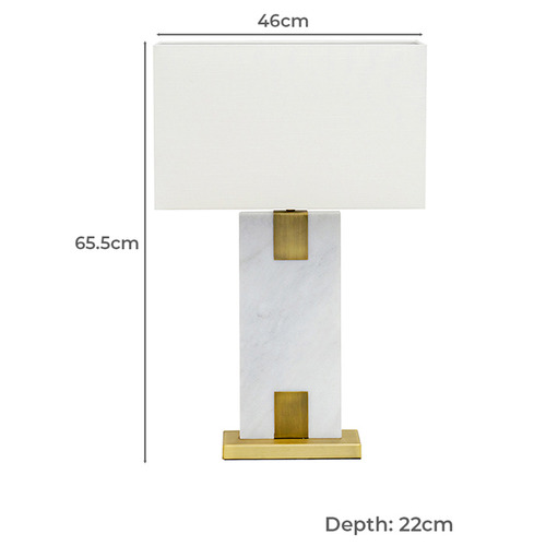 65.5cm Lyndon Marble Table Lamp