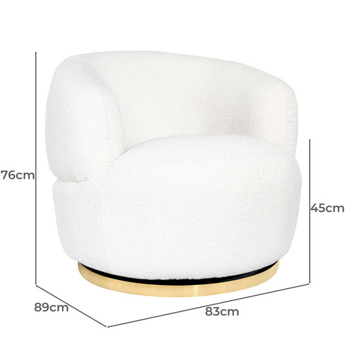 Jeremiah Boucle Swivel Accent Chair Temple & ster