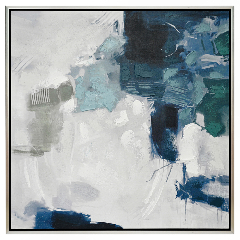 Blue Ms. Verne Framed Canvas Wall Art
