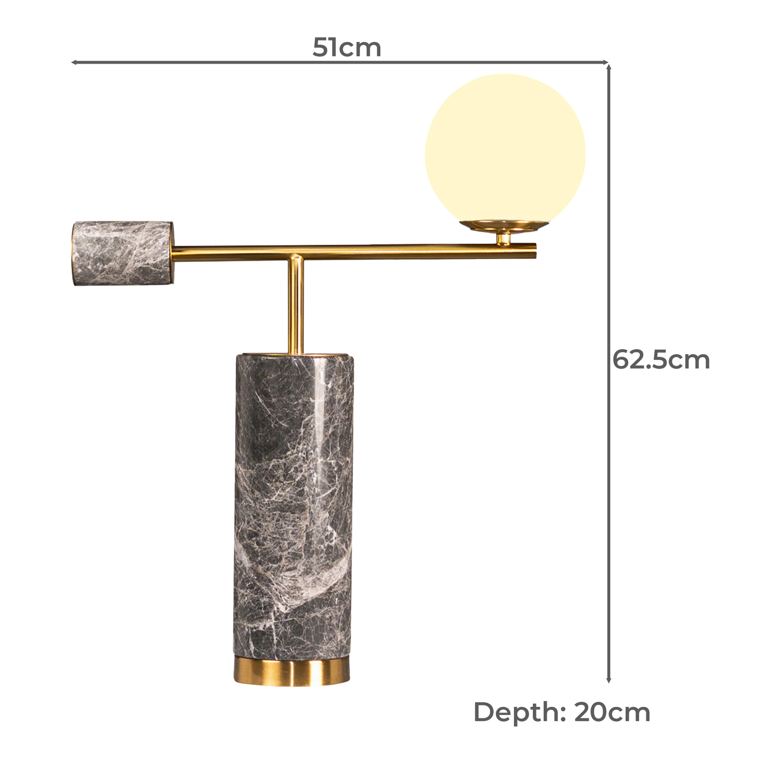 63cm Gregor Marble Table Lamp