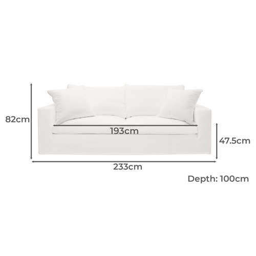 Prima 3 Seater Cotton Sofa