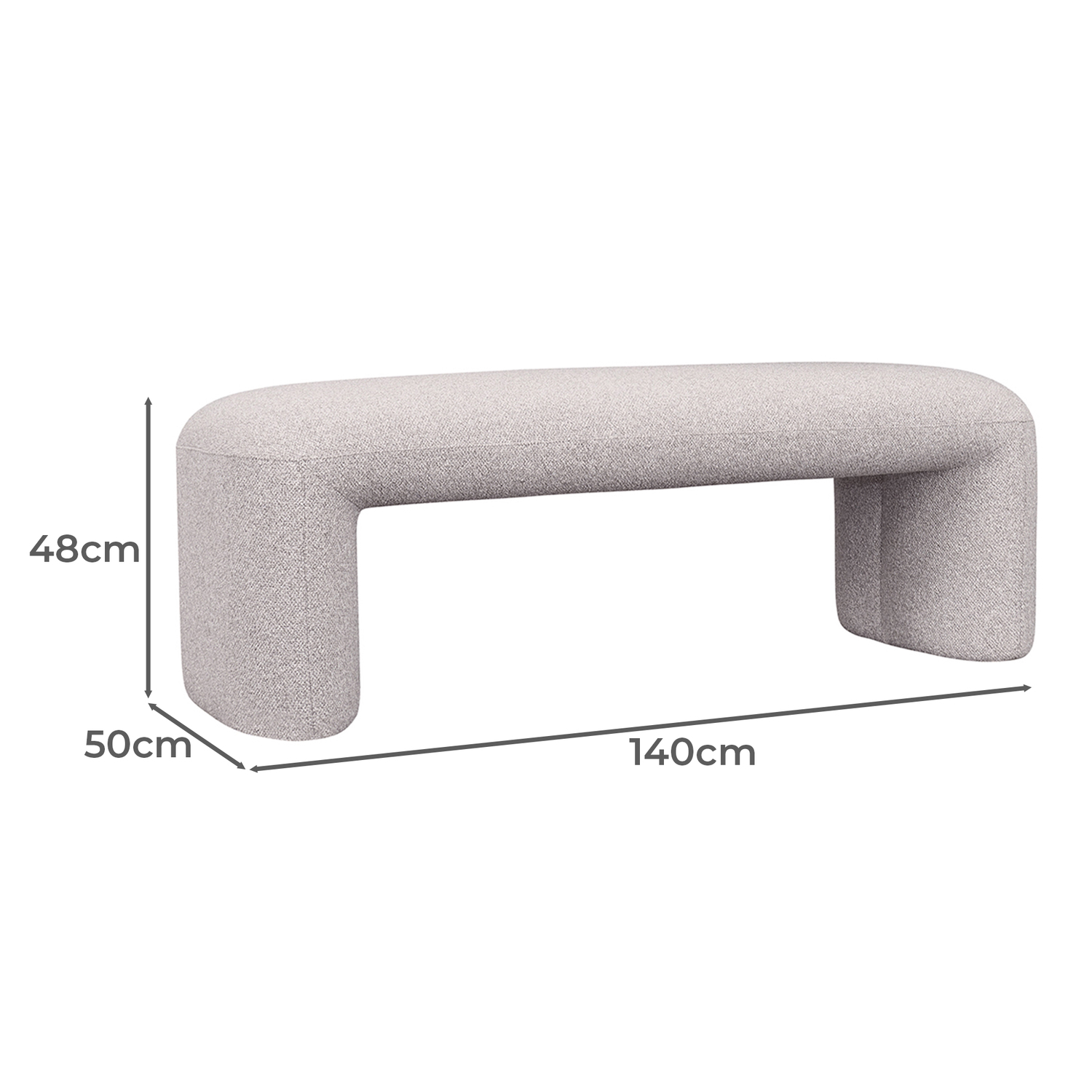 Mikhail Boucle Ottoman Bench