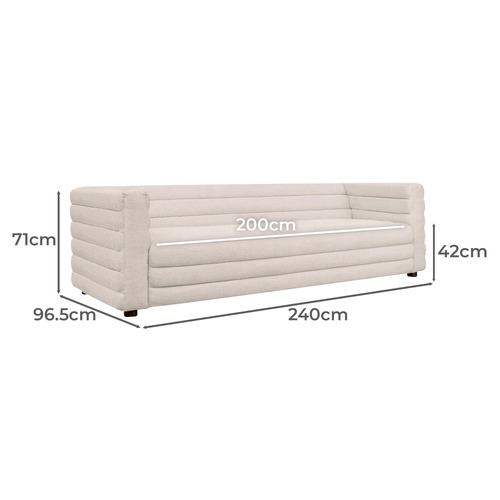 Oriel 4 Seater Linen-Blend Sofa