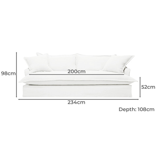 Rory 4 Seater Linen Sofa