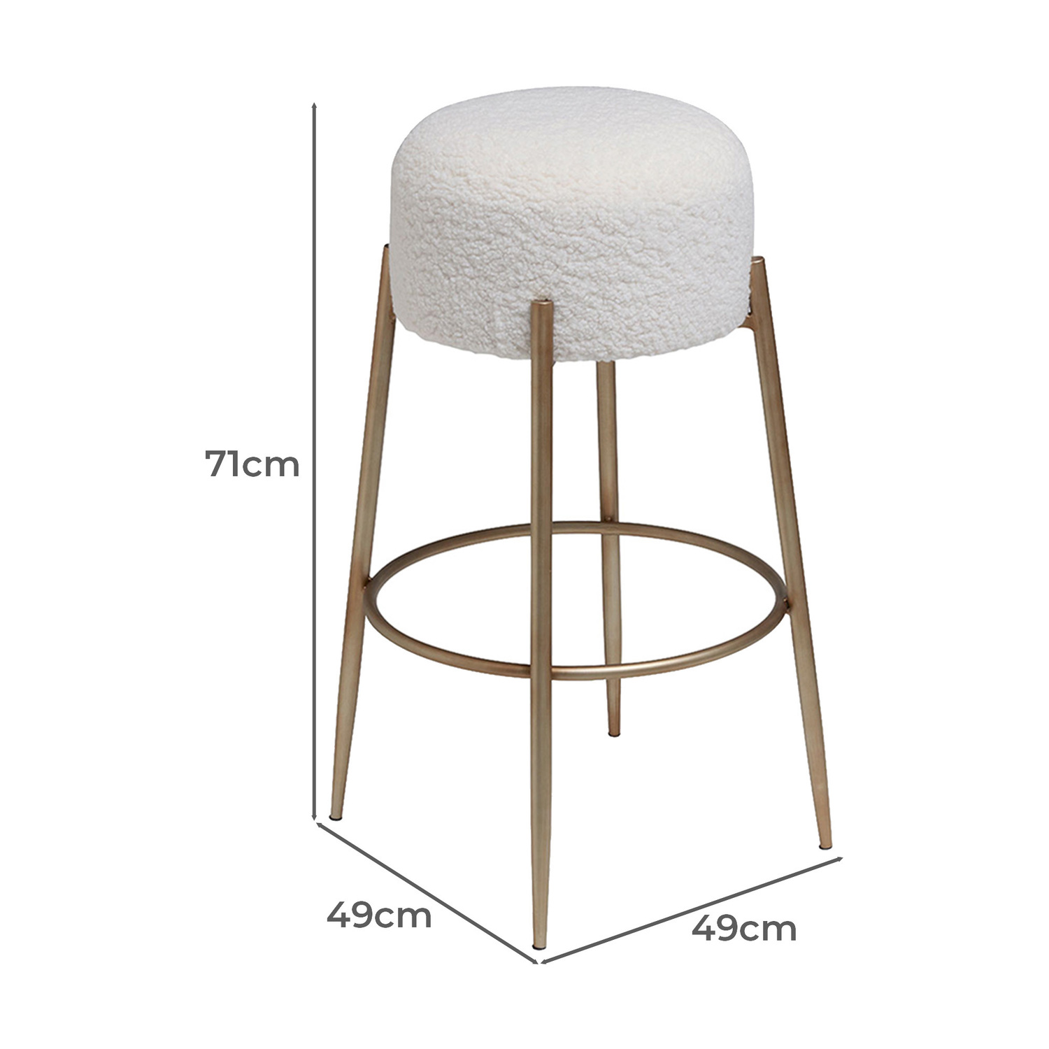 71cm Dozer Boucle Bar Stool