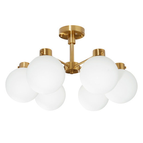 Paula 6 Light Glass Flush Mount Ceiling