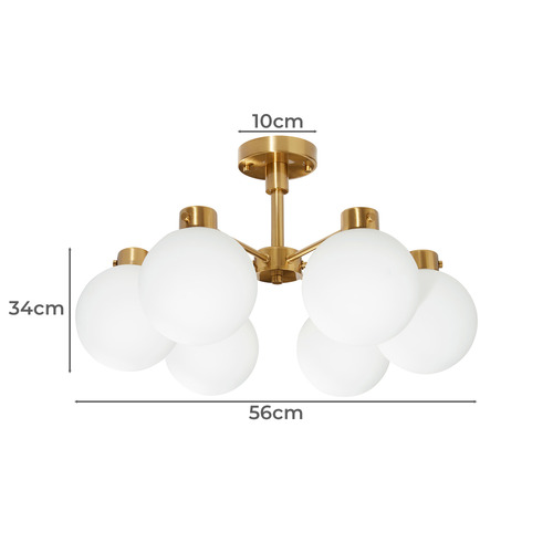 Paula 6 Light Glass Semi Flush Mount Ceiling