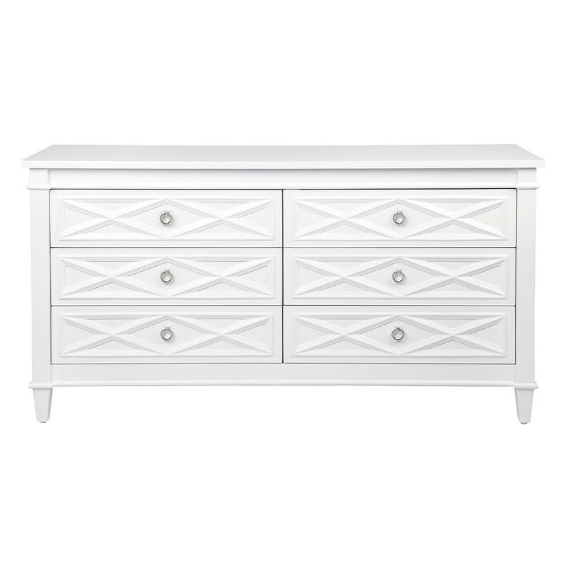 White Velibor 6 Drawer Chest