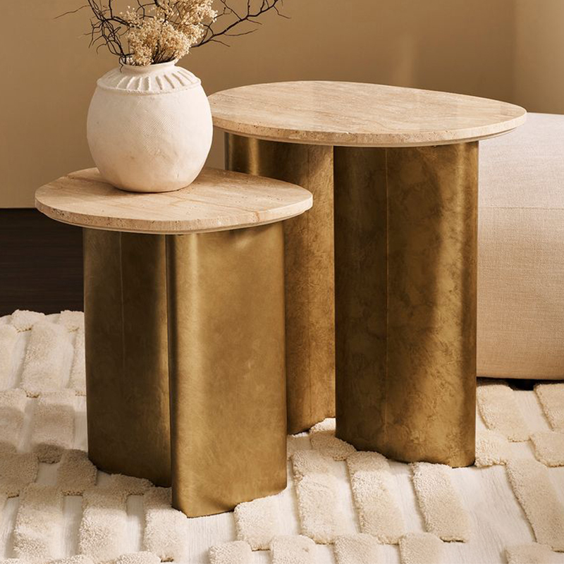 Shelton Travertine Side Table