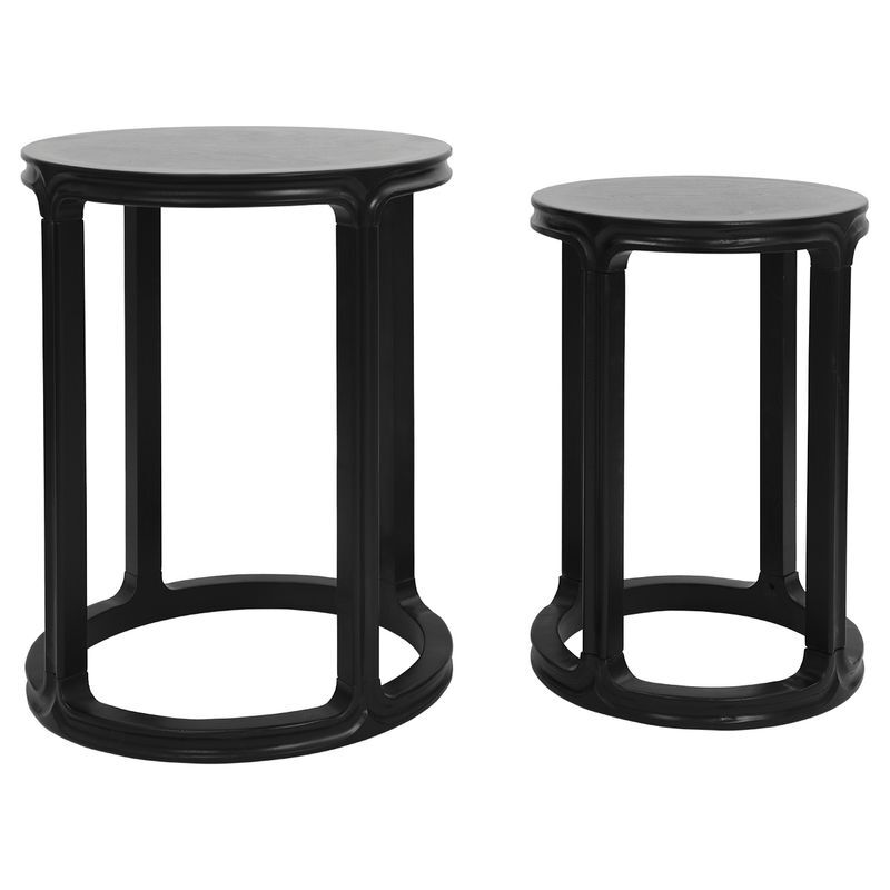 2 Piece Amir Birch Wood Nesting Side Table Set