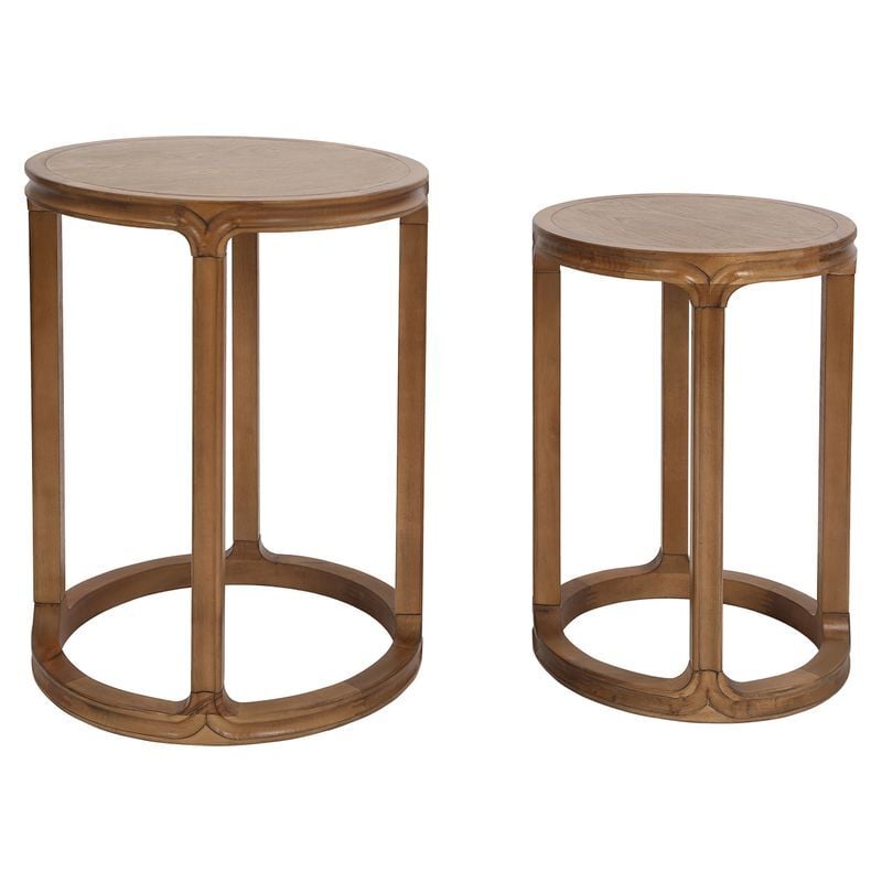 2 Piece Amir Birch Wood Nesting Side Table Set