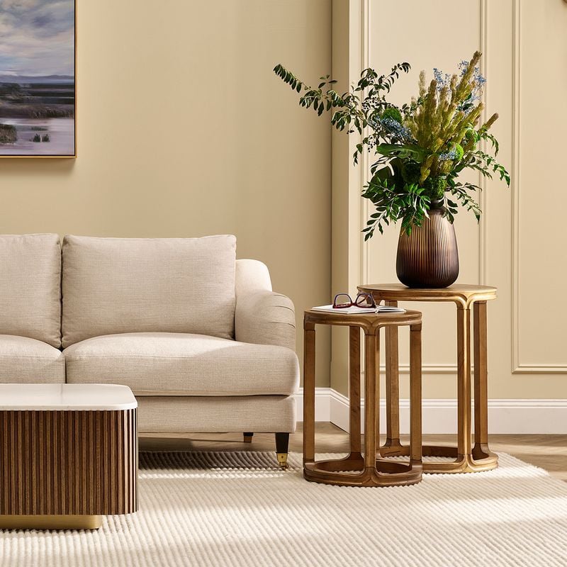 2 Piece Amir Birch Wood Nesting Side Table Set