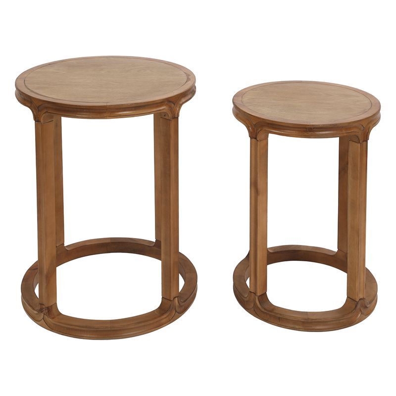 2 Piece Amir Birch Wood Nesting Side Table Set