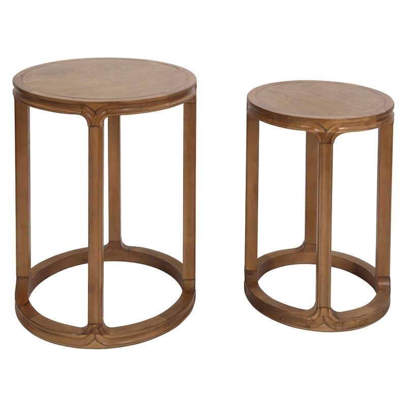 2 Piece Amir Birch Wood Nesting Side Table Set