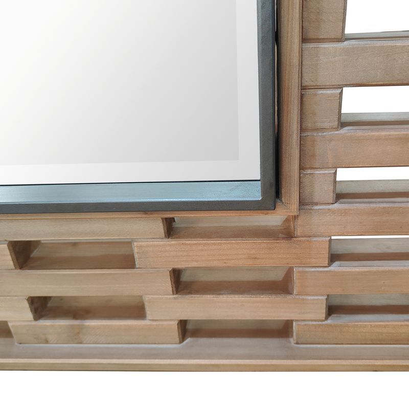 Berry Fir Wood Floor Mirror