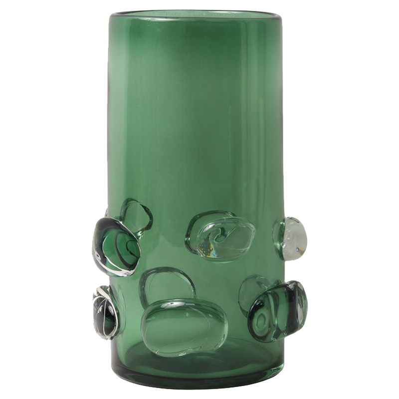 Green Ridwan Bubble Glass Vase