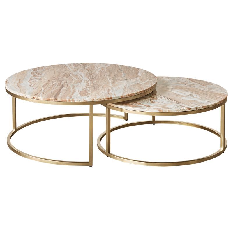 2 Piece Zoe Marble Nesting Coffee Table Set