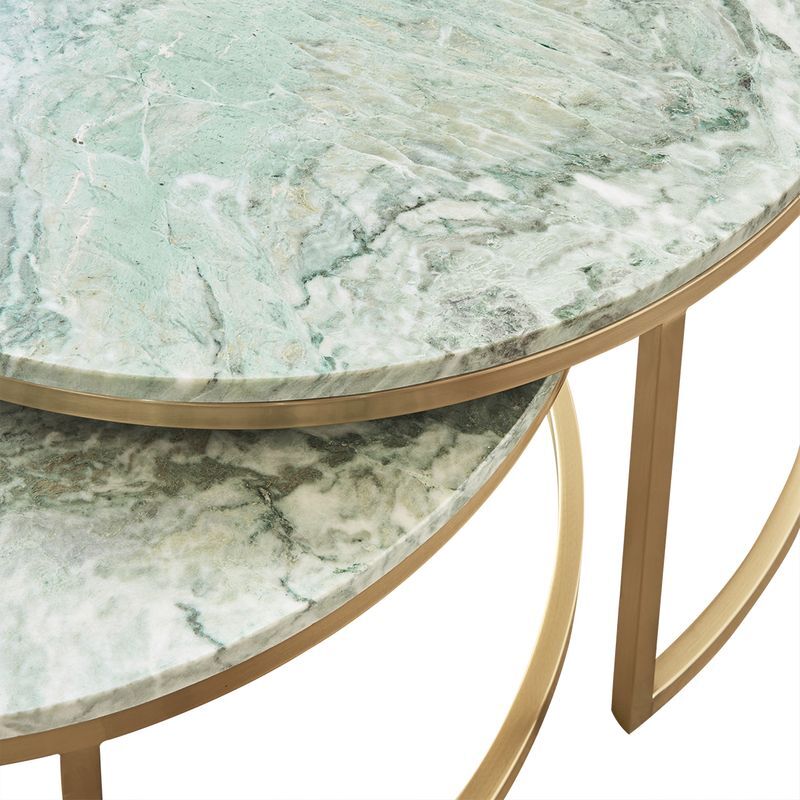 2 Piece Zoe Marble Nesting Coffee Table Set