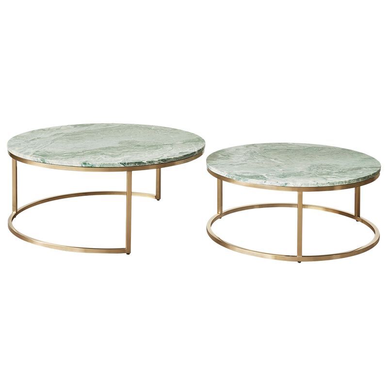 2 Piece Zoe Marble Nesting Coffee Table Set