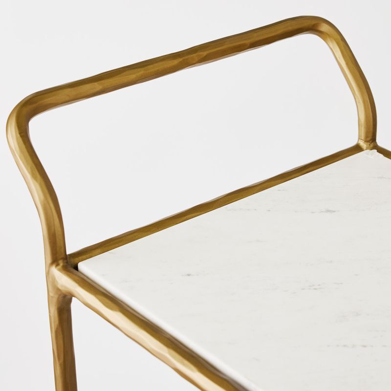 Preston 3 Tier Square Marble Bar Cart