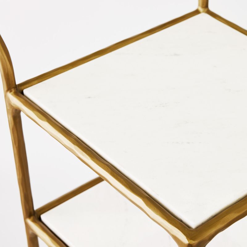 Preston 3 Tier Square Marble Bar Cart