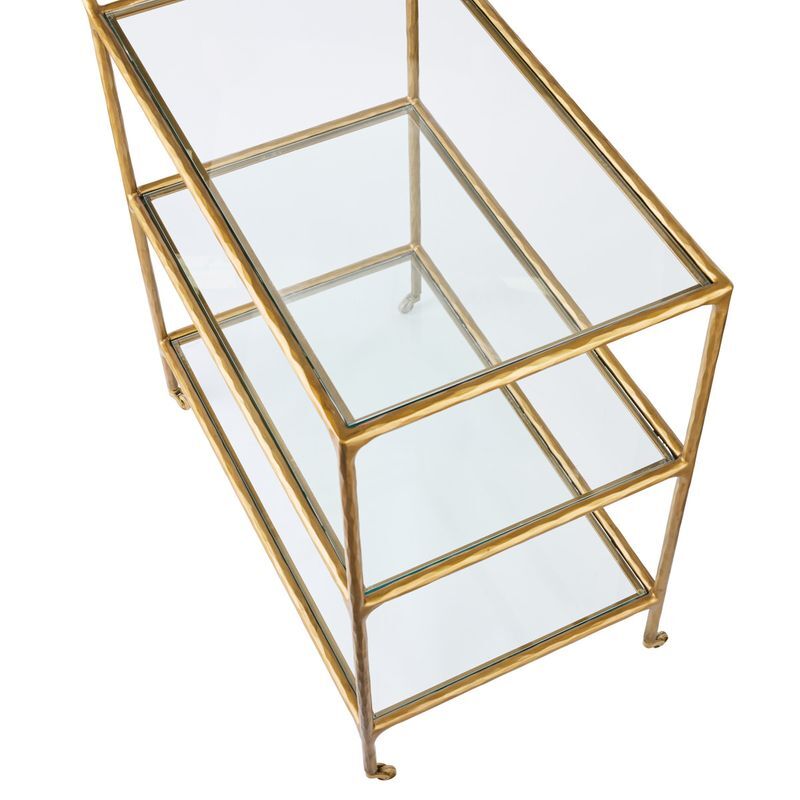 Preston 3 Tier Glass Bar Cart