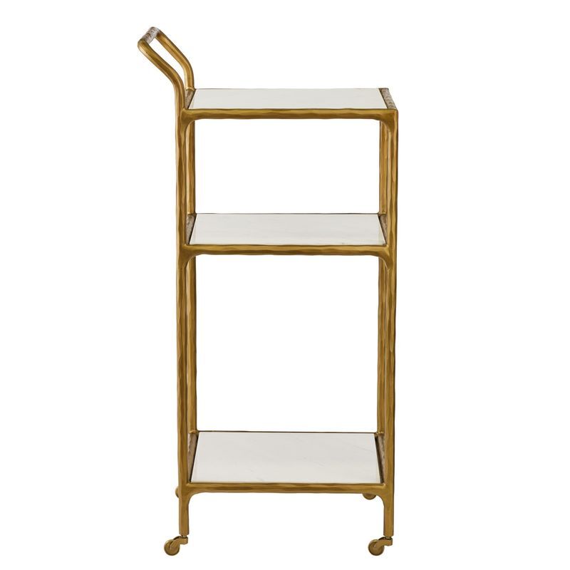 Preston 3 Tier Square Marble Bar Cart