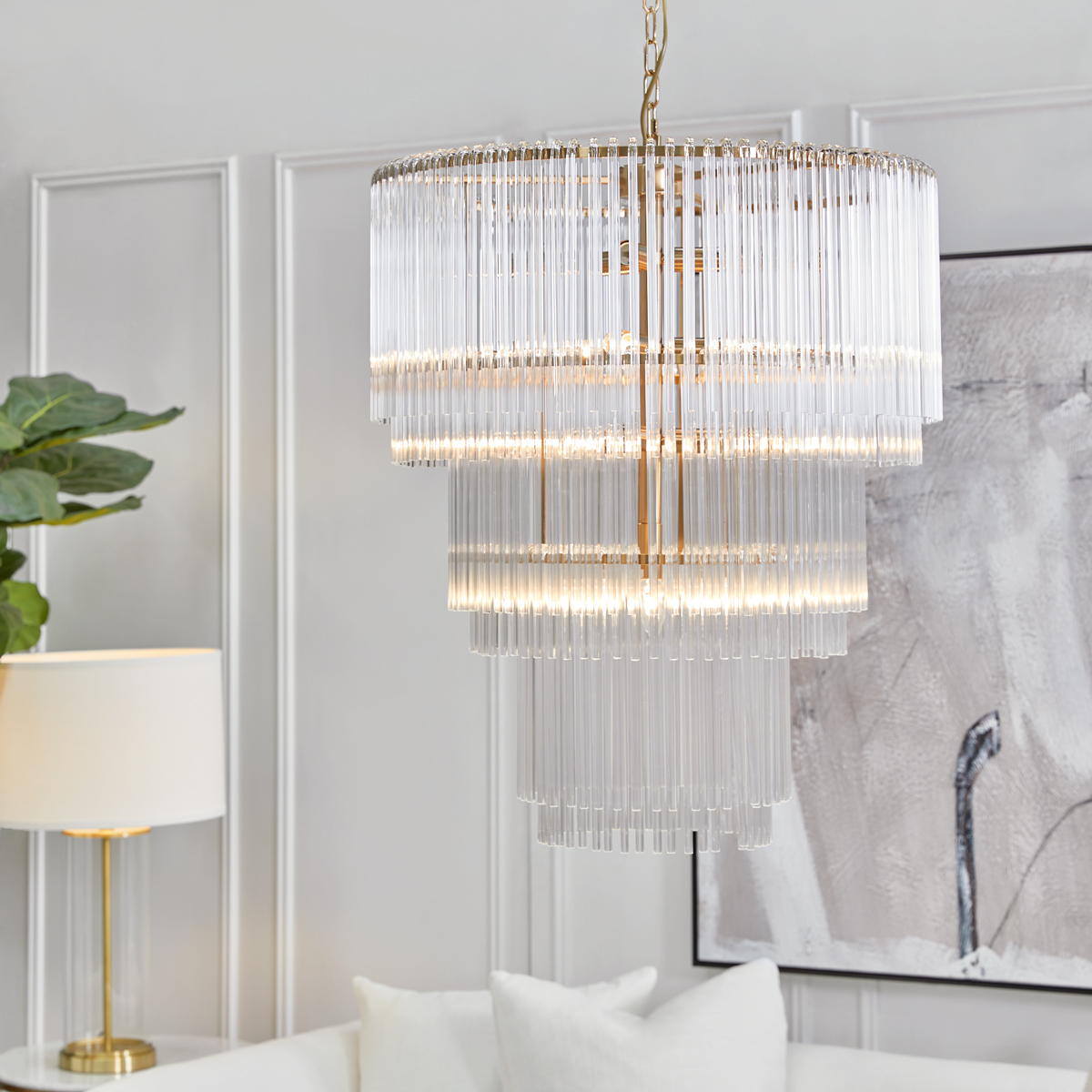Ziya 3 Tier Crystal Pendant