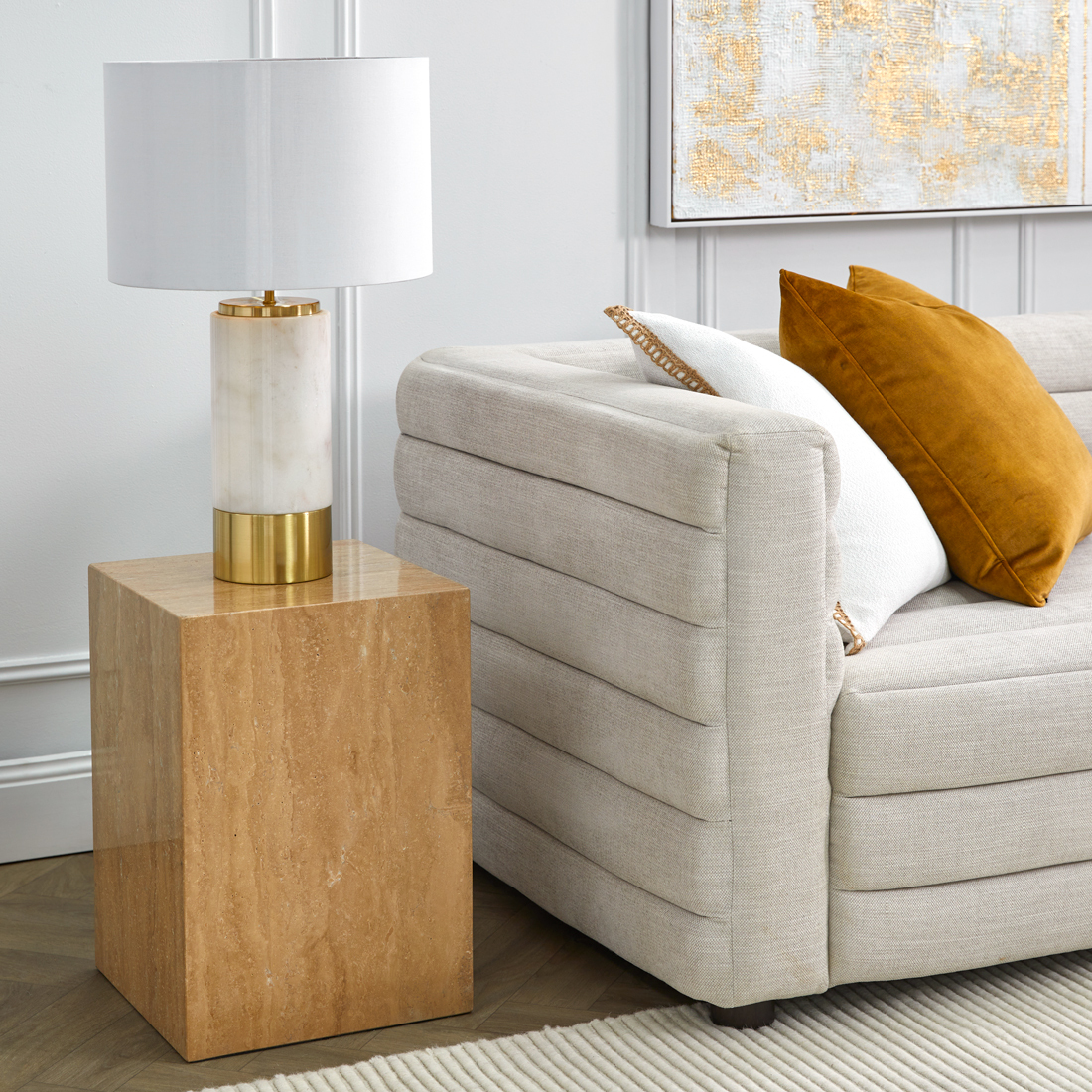 62cm Phoebe Marble Table Lamp