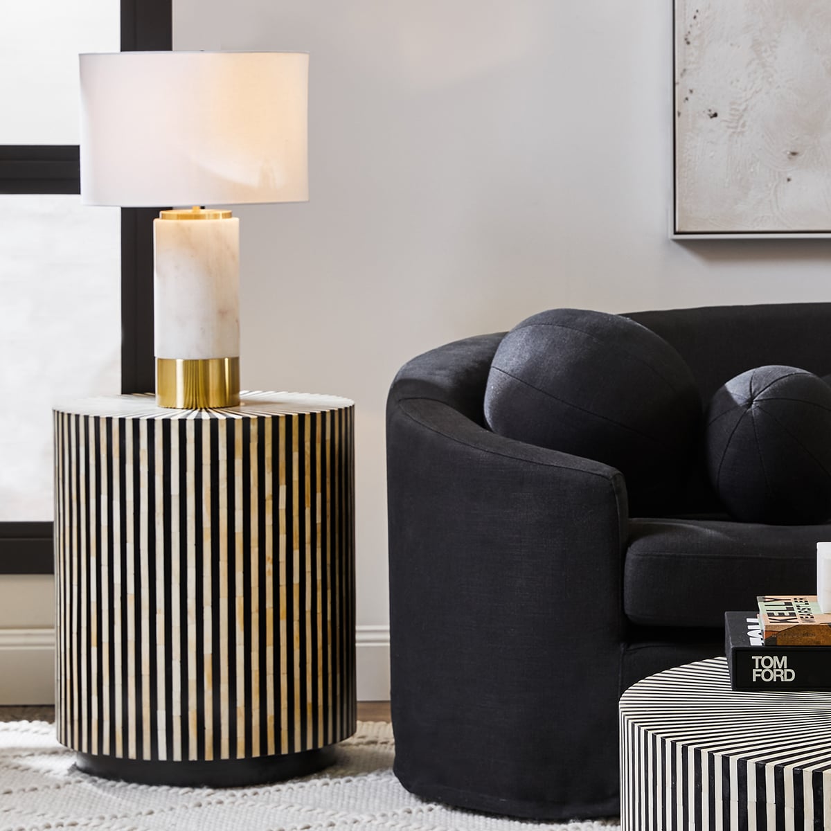 62cm Phoebe Marble Table Lamp