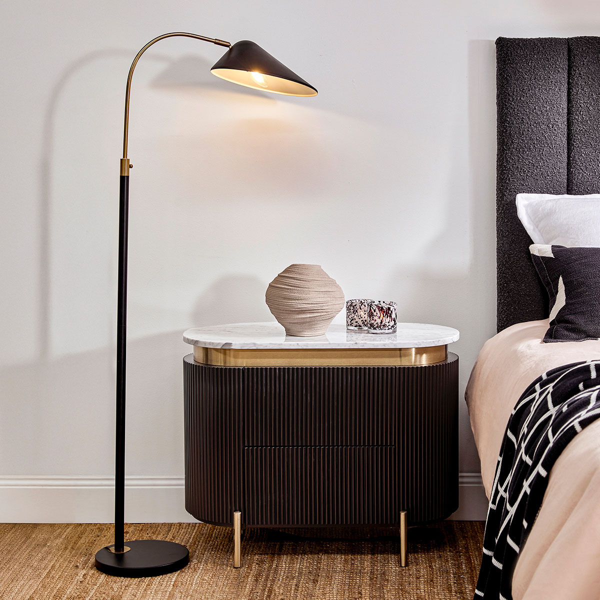 Black Randolph Metal Floor Lamp