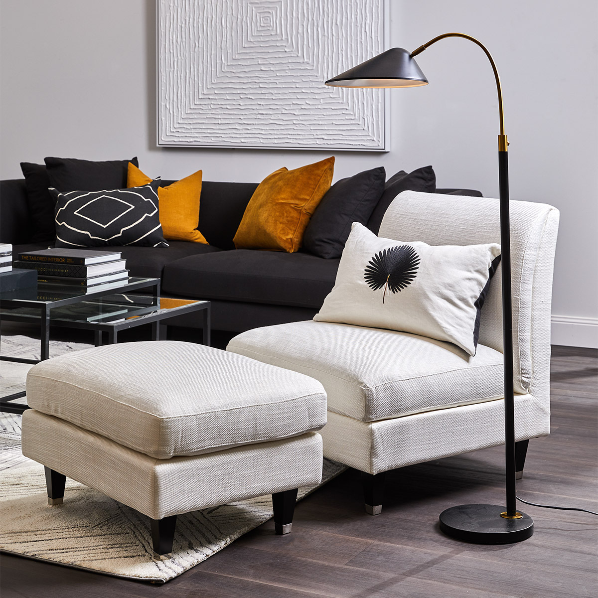 Black Randolph Metal Floor Lamp