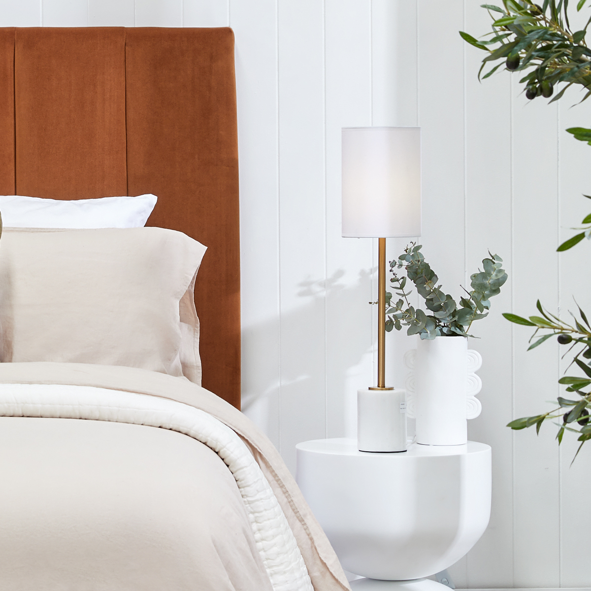 64.5cm White Nolan Table Lamp