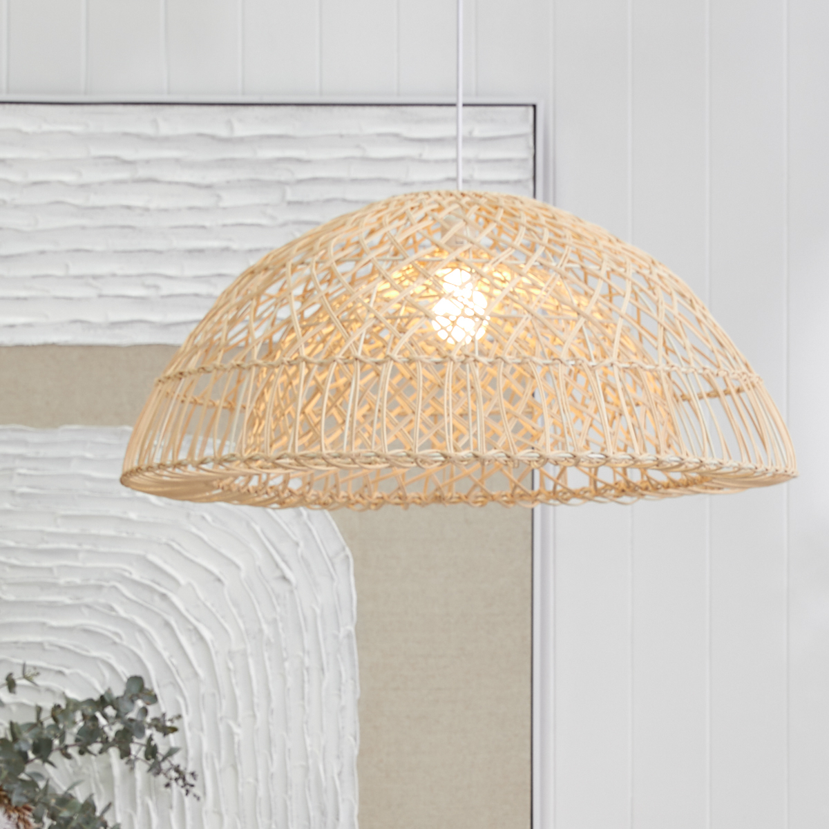 Hekla Iron & Rattan Pendant Light