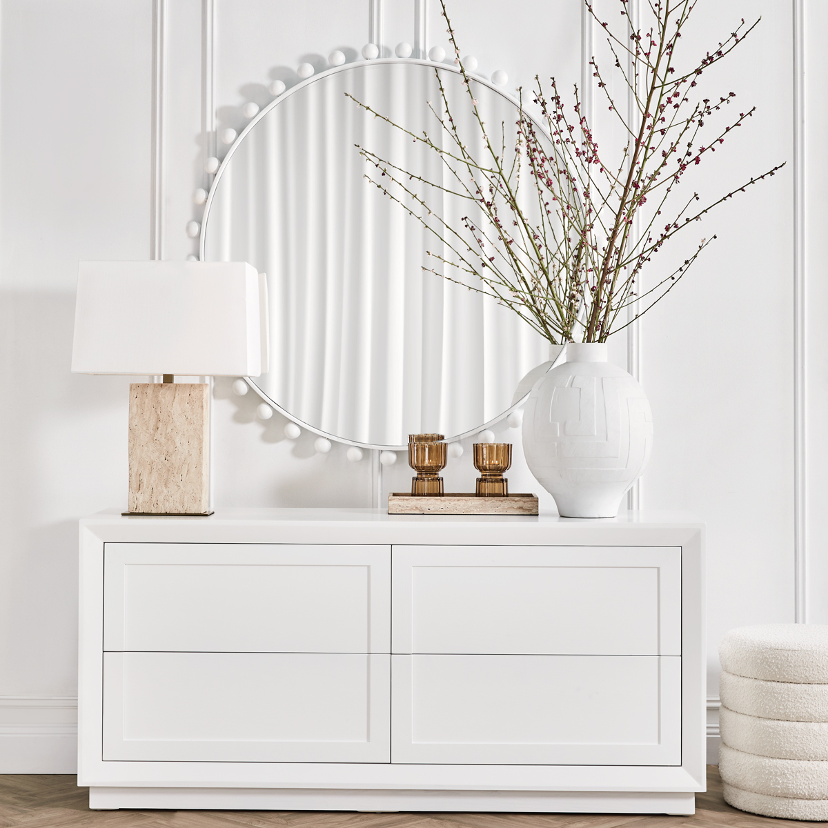 68.5cm Atlas Travertine Table Lamp