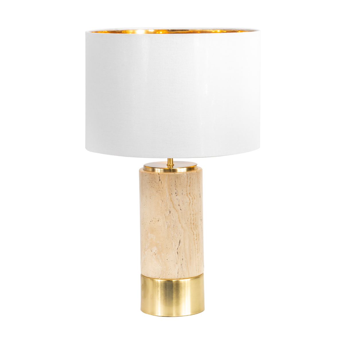 64.5cm Sigourney Travertine Table Lamp