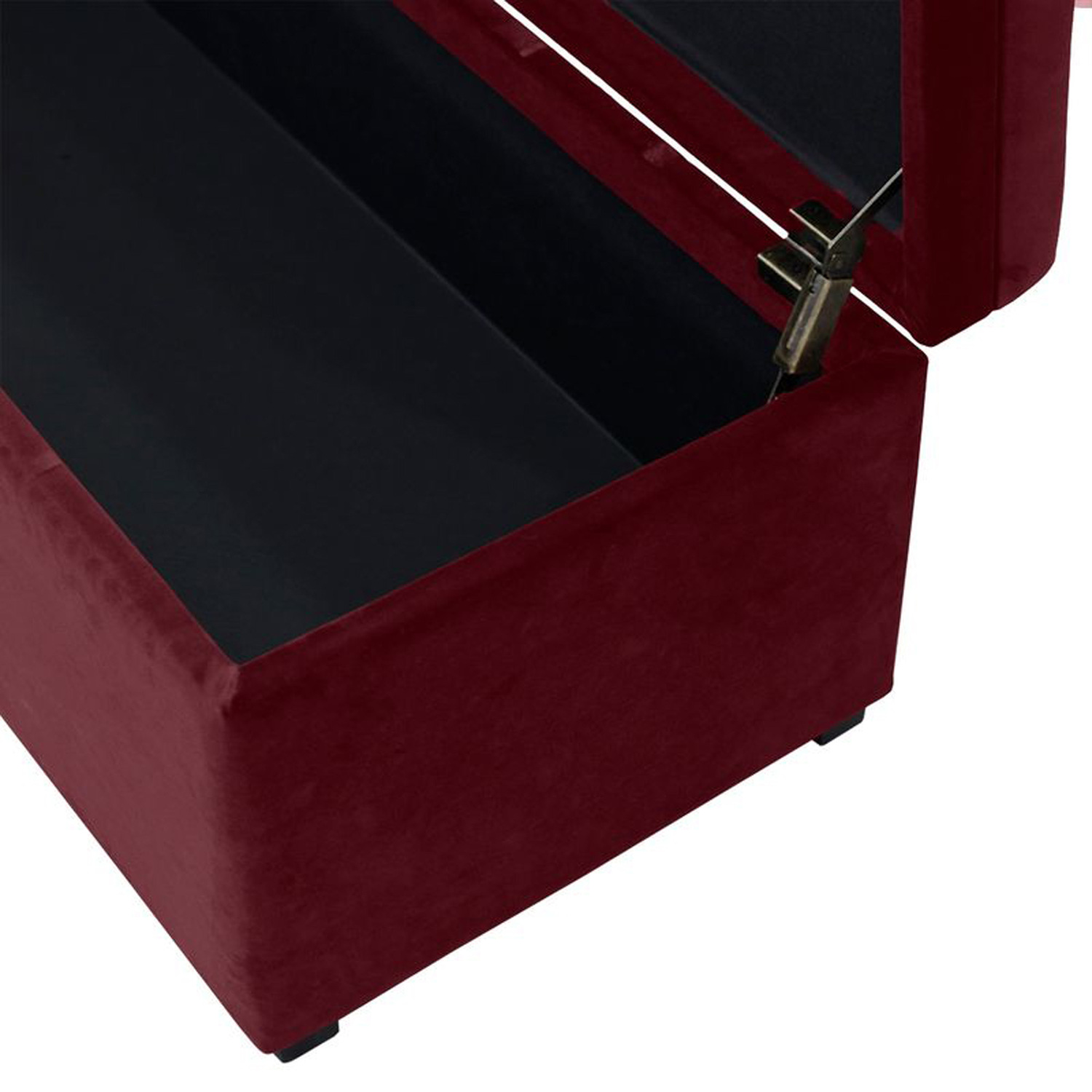 Off-White Pelee Upholstered Storage Ottoman