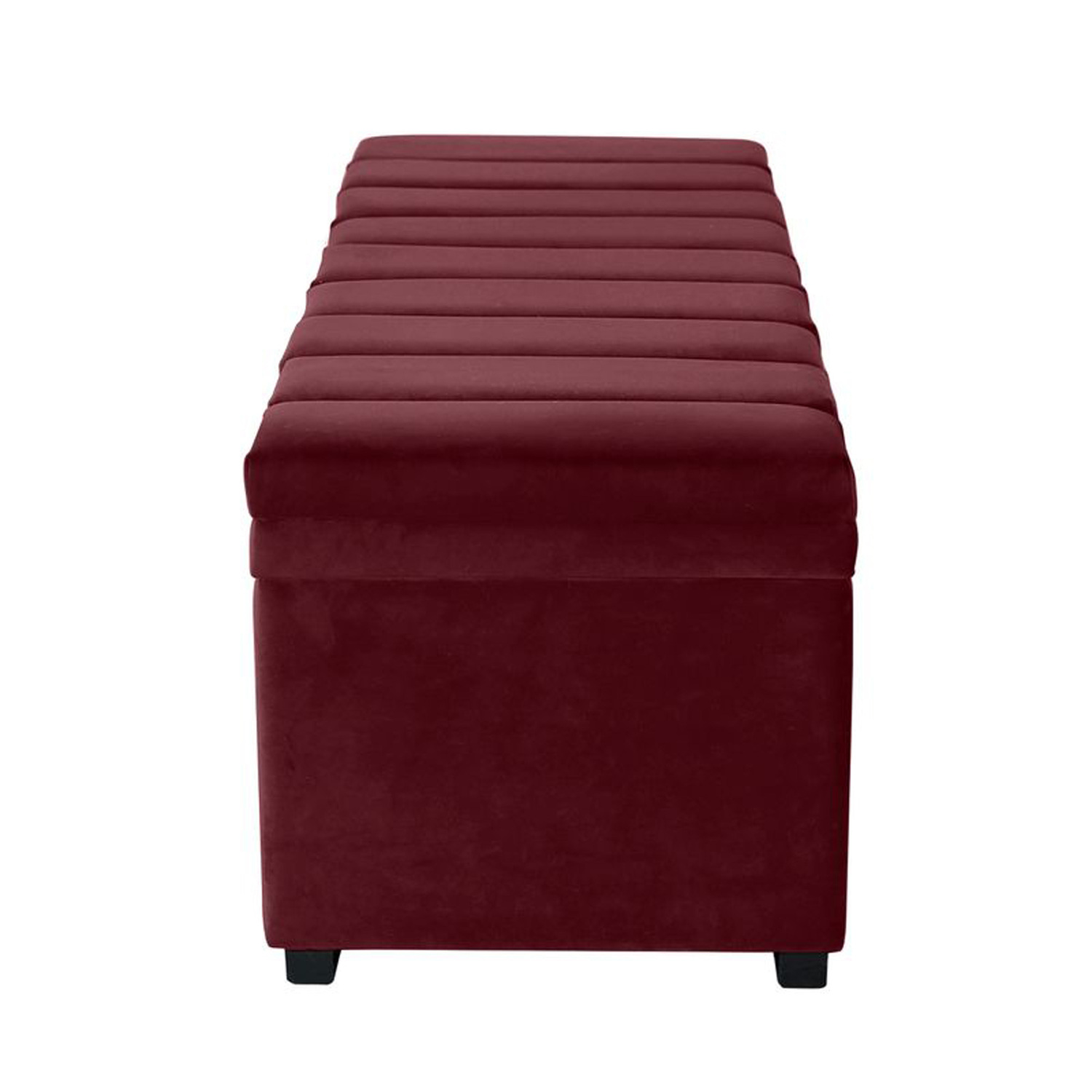 Off-White Pelee Upholstered Storage Ottoman