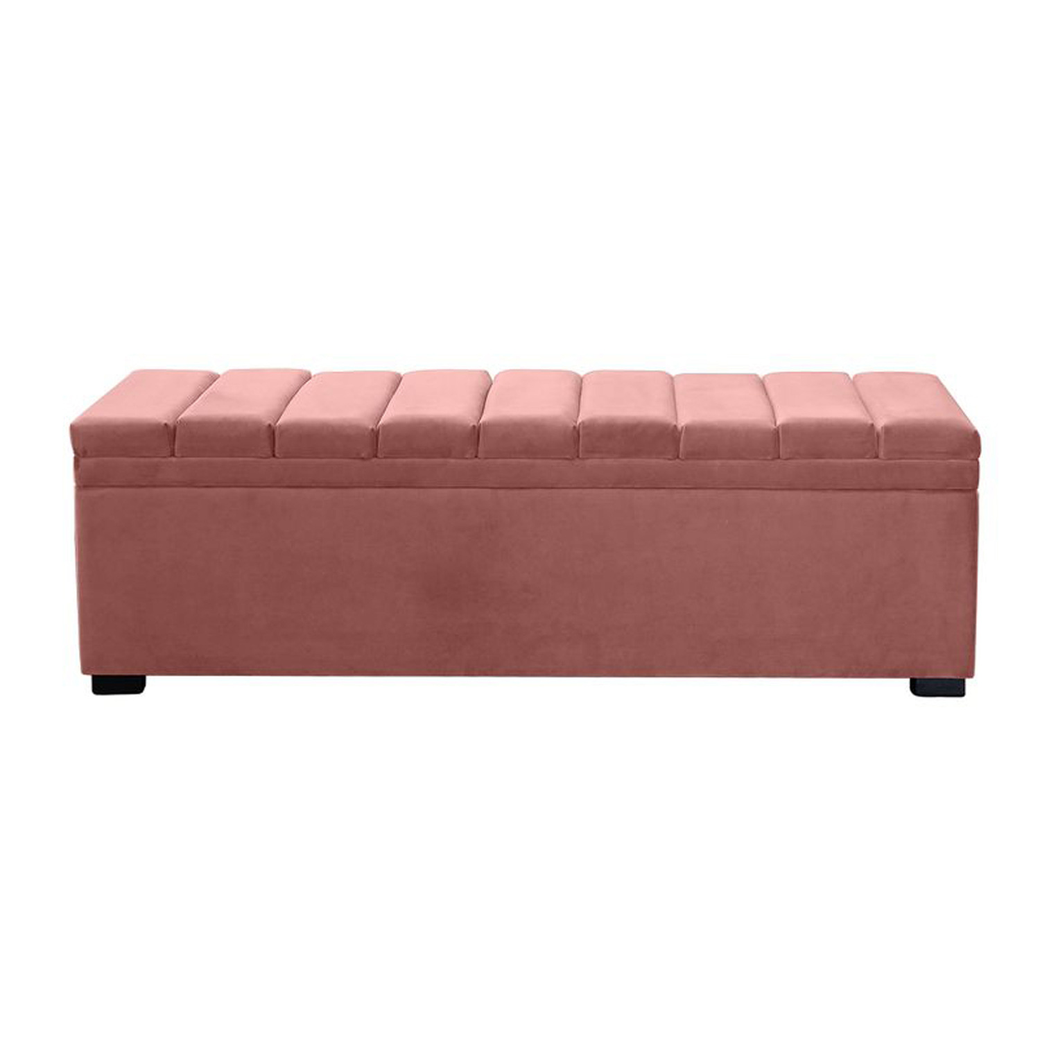 Off-White Pelee Upholstered Storage Ottoman