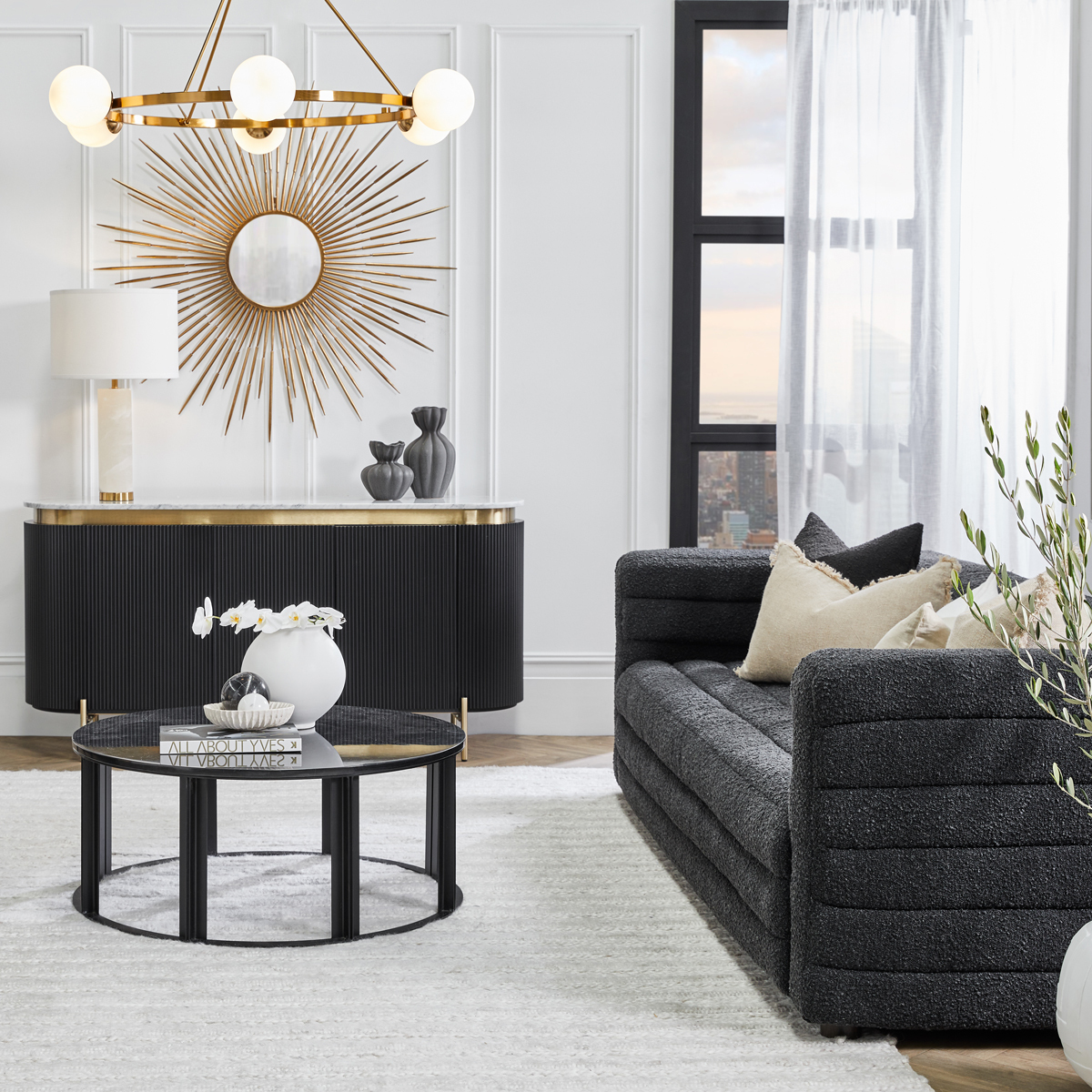 72cm Colombus Brass & Alabaster Table Lamp