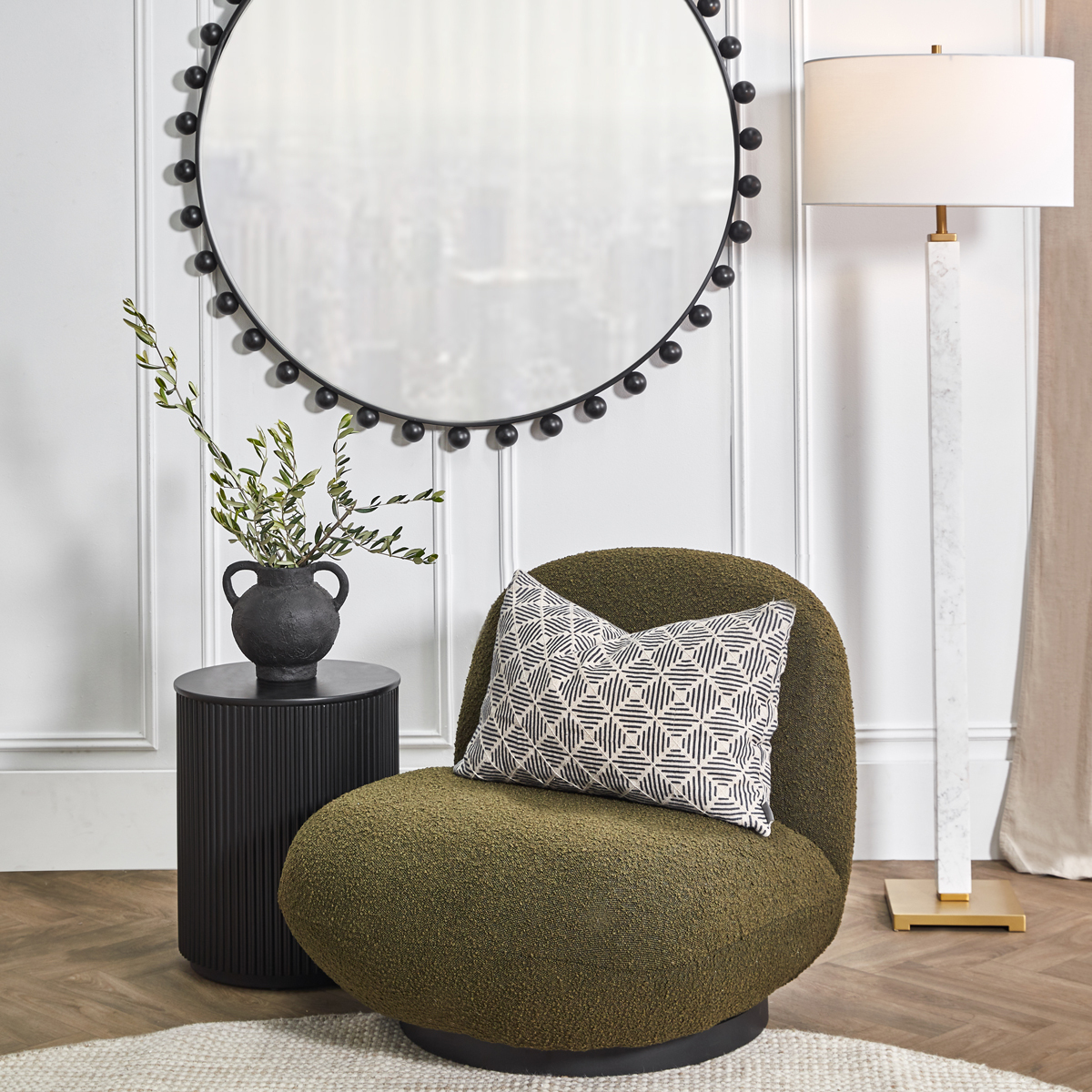 166cm Tanya Marble Floor Lamp